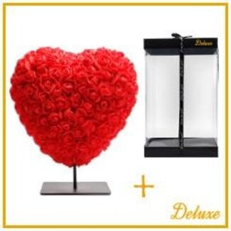 4A Hart van Foam Rozen | Kleur: Rood | Hoogte 25 centimeter | Inclusief standaard | Per hart