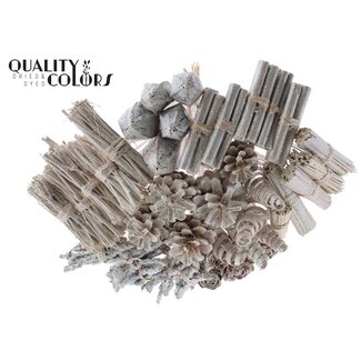 QC Boeket Mix op stok | Kleur: Pearl Wit met Glitter | Lengte bijsteker ± 50 centimeter | 40 bijstekers per bos | per bos