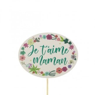 4A Bijsteker “Je t'aime Maman” | Kleur: Naturelle Wit | Lengte 15 centimeter | Diameter 6.5 centimeter | Per 25 bijstekers