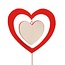 Wooden Heart Stick | Colour: Red | Length: 50 centimetres | Diameter: 9 centimetres | Per 25 sticks