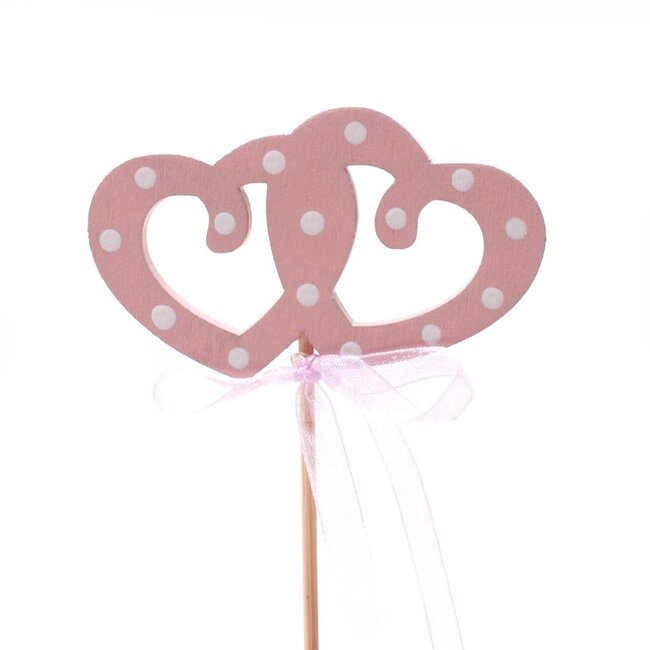 Double Heart Stick | Colour: Pink | Length 50 centimetres | Diameter 7 centimetres | Per 25 sticks