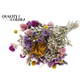 QC Boeket Droogbloemen Kleurrijk 4 | Kleur: Gemengde Kleuren | Lengte ± 30 centimeter | Per 8 boeketten