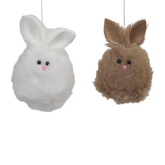 4A Deco Hanger Konijn Assortiment | Kleur: Lichtbruin | Breedte 6 centimeter | Hoogte 9 centimeter | Per 4 hangers