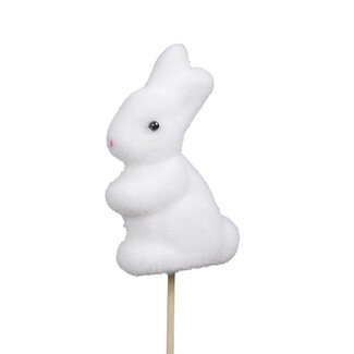 4A Flock Rabbit Plant Stake | Colour: Natural White | Stake Length 20 centimetres | Length 8 centimetres | Per 18 stakes