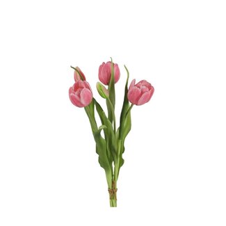 4A Tulip Bouquet Artificial Flowers | Colour: Pink | Tulip artificial flowers | Length ± 43 centimetres | 5 Tulips per bouquet | Per bouquet