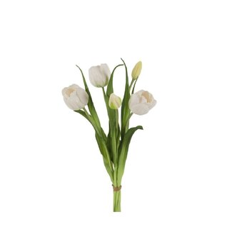 4A Tulip Bouquet Artificial Flowers | Colour: Cream | Tulip Artificial Flowers | Length ± 43 centimetres | 5 Tulips per bouquet | Per bouquet