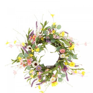 4A Silk Wreath “Spring Joy” | Colour: Mixed Colours | Diameter 50 centimetres | Per wreath