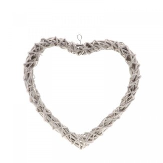 4A Wooden Heart of Willow Twigs | Colour: Natural White | Diameter 34 centimetres | Per 5 hearts