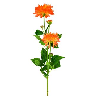 4A Dahlie Kunstblume | Farbe: Orange | Länge ± 83 Zentimeter | Pro 12 Kunstblumen