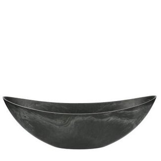 4A Melamine Plastic Boat-Shaped Planter | Colour: Grey | Length 39 centimetres | Width 12 centimetres | Height 13 centimetres | Per 12 planters