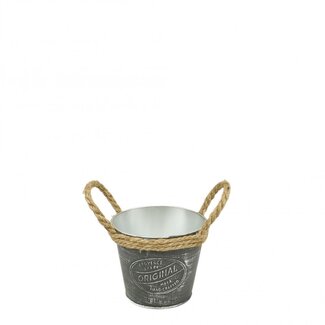 4A Zinc Flower Pot Planter "Provence" | Colour: Grey | Diameter 11 centimetres | Height 10 centimetres | Per 10 flower pots