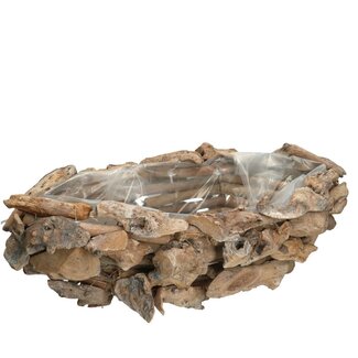 4A Driftwood Flowerpot Planter | Colour: Natural White | Length 42 centimetres | Width 22 centimetres | Height 14 centimetres | Per flowerpot