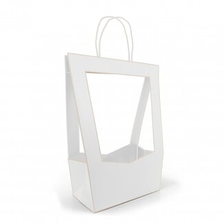 4A Taschen „Médaillon“ | Farbe: Naturweiß | Länge 23 Zentimeter | Breite 14 Zentimeter | Höhe 38 Zentimeter | Pro 5 Taschen