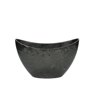 4A Kunststof Melamine Bootvorm Schaal Plantenbak | Kleur: Grijs | Lengte 24 centimeter | Breedte 10 centimeter | Hoogte 14 centimeter | Per 12 schalen