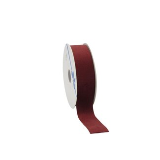 4A Fluweel Lint | Kleur: Bordeauxrood | Breedte 25 millimeter | Lengte 10 meter | Per rol