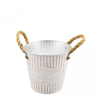 4A Zinc Flowerpot Planter "Beta" | Colour: Cream | Diameter 16 centimetres | Height 15.5 centimetres | Per 12 flowerpots