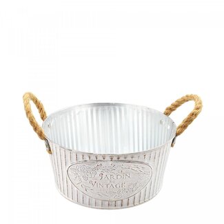 4A Zinc Bowl Flowerpot Planter “Beta” | Colour: Cream | Diameter 22 centimetres | Height 10 centimetres | Per 12 pots