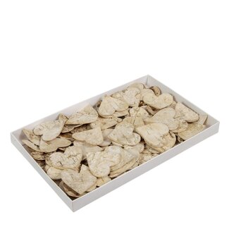 4A Birch Wood Heart Decoration | Colour: Light Brown | Diameter 40 millimetres | Per 80 hearts