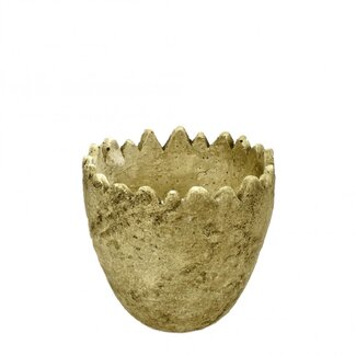 4A Ceramic Egg-shaped Flowerpot | Colour: Cream | Diameter 11.5 centimetres | Height 11.5 centimetres | Per 6 pots