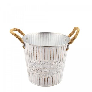 4A Zinc Flower Pot Planter | Colour: Silver | Diameter 18 centimetres | Height 17 centimetres | Per 12 flower pots