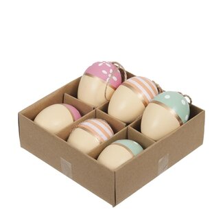 4A Decorative Egg Assortment | Colour: Mixed Colours | Length 6 centimetres | Per 6 eggs