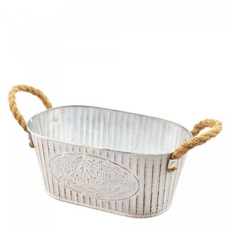 4A Zinc Flowerpot Planter "Beta" | Colour: Cream | Length 25 centimetres | Width 14 centimetres | Height 11 centimetres | Per 12 flowerpots