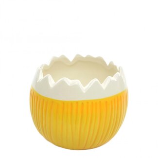 4A Ceramic Egg Flowerpot Planter | Colour: Yellow | Diameter 11.5 centimetres | Height 10 centimetres | Per 9 pots