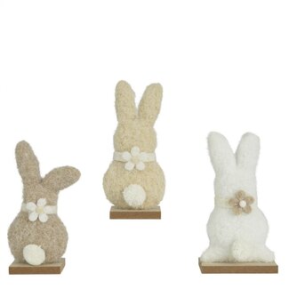 4A Teddy Kaninchen Dekoration | Farbe: Gemischte Farben | Durchmesser 7 Zentimeter | Höhe 15 Zentimeter | Pro 24 Kaninchen