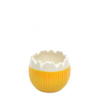 4A Ceramic Egg Flowerpot Plant Pot | Colour: Yellow | Diameter 8 centimetres | Height 7 centimetres | Per 12 pots