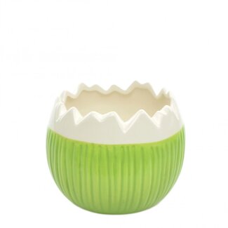 4A Ceramic Egg Flowerpot Plant Pot | Colour: Green | Diameter 11.5 centimetres | Height 10 centimetres | Per 9 pots