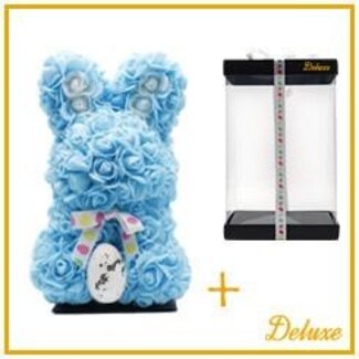 4A Foam Rose Easter Bunny | Colour: Light Blue | Height: 25 centimetres | Includes stand | Per Easter bunny