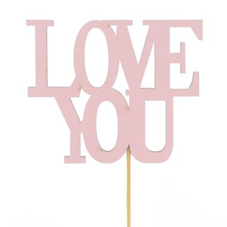 4A "Love You" Stecker | Farbe: Rosa | Länge des Steckers ± 50 Zentimeter | Durchmesser 9,5 Zentimeter | Pro 25 Stecker