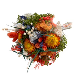 MyFlowers Boeket droogbloemen Fantasy Orange | Lengte ± 35 centimeter | Met oranje droogbloemen