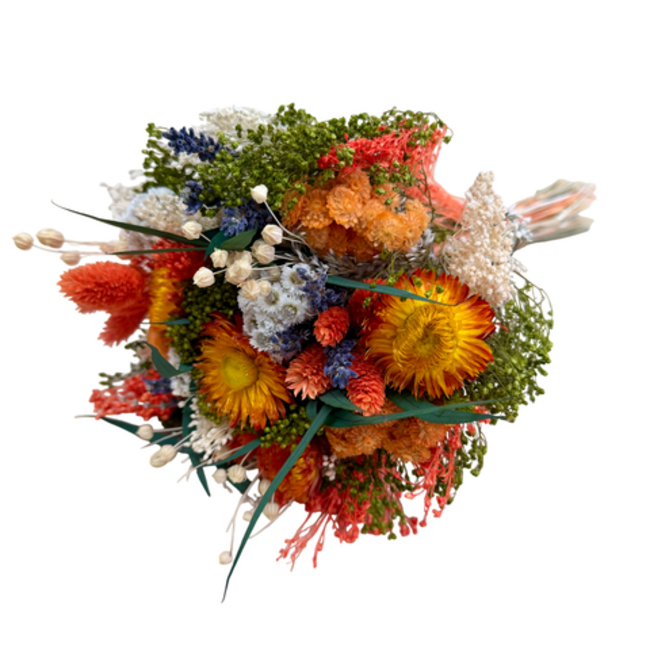 Boeket droogbloemen Fantasy Orange | Lengte ± 35 centimeter | Met oranje droogbloemen