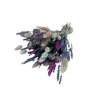 MyFlowers Boeket droogbloemen Fantasy Purple | Lengte ± 35 centimeter | Met paarse en naturelle droogbloemen