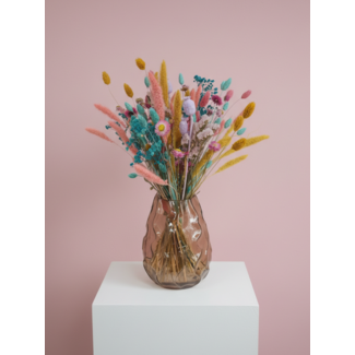 MyFlowers Boeket droogbloemen Happy Spring | Lengte ± 55 centimeter | Met frisse, pastelkleurige droogbloemen