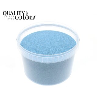 QC Dekorativer Sand in Wiederverwendbarem Eimer | Farbe: Hellblau | Durchmesser 0,1 - 0,5 Millimeter | Inhalt 3 Liter | Pro Eimer