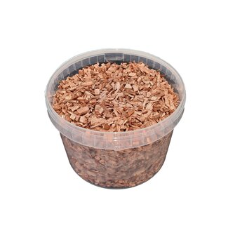 QC Holzschnitzel in Wiederverwendbarem Eimer | Farbe: Kupferfarben | Durchmesser 5 - 8 Millimeter | Inhalt 10 Liter | Pro Eimer