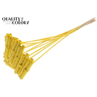 QC Bouquet décoratif de bâtonnets de jute sur bâton | Couleur : Jaune | Pique-bâton de jute | Longueur ± 50 centimètres | 10 piques par bouquet