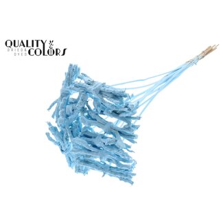 QC Decorative Coco Rose Posy on a stick | Colour: Light Blue | Coco Rose Posy Pick | Pick length ± 50 centimetres | 10 picks per bunch