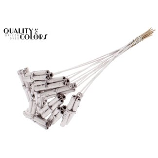 QC Dekorative Jute Stäbchen Sträußchen auf Stiel | Farbe: Metallic Champagnerfarben | Jute Stick Posy Stecker | Länge ± 50 Zentimeter | 10 Stecker pro Bund