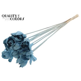 QC Shola Rose on stem | Colour: Light blue | Shola Dear Holly | Diameter 6 centimetre | Length ± 50 centimetre | 10 picks per bunch | Per bunch