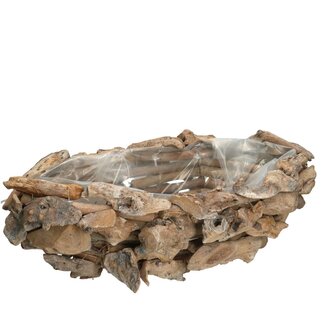 4A Hout Planter drijfhout 42*22*14cm