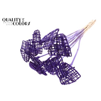 QC Rattan Lata Heart on stick | Colour: Purple | Flat pick | Length ± 50 centimeter | 10 picks per bunch | Per bunch