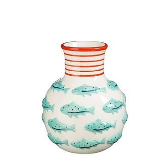 4A Maritiem Keramiek vaas Fishes d16*19cm