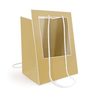 4A Cadeautasjes "Médaillon” | Kleur: Lichtbruin | Lengte 30 centimeter | Breedte 30 centimeter | Hoogte 40 centimeter | Per 10 tassen