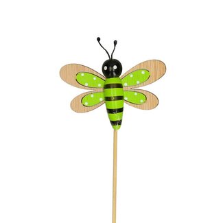 4A Biene Flock auf Stab | Farbe: Grün | Biene Bienenstecker | Durchmesser 5 centimeter | Länge ± 50 centimeter | Pro 25 Bienenstecker