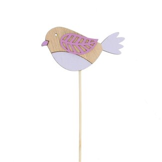 4A Bird on stick | Colour: Purple | Bird plant pick | Diameter 5 centimeter | Length ± 50 centimeter | Per 25 plant picks