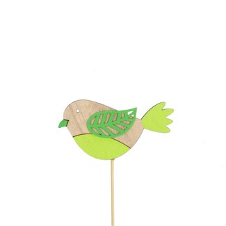 4A Oiseau sur tige | Couleur: Vert | Pique-oiseau | Diamètre 5 centimeter | Longueur ± 12 centimeter | Par 25 pique-oiseaux