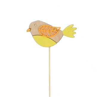 4A Bird on stick | Colour: Yellow | Bird pick | Diameter 5 centimeter | Length ± 50 centimeter | Per 25 picks